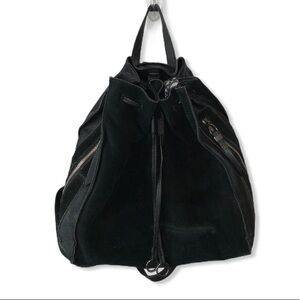 Moda Luxe Black Suede Festival Backpack